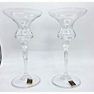 Oneida Crystal Open Twist Toujours 7" CandleStick Holders in Box 016 235 NOS